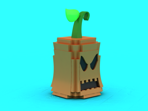 Блочный Хэллоуин Босс 3D модель для печати 3D Принт Модель