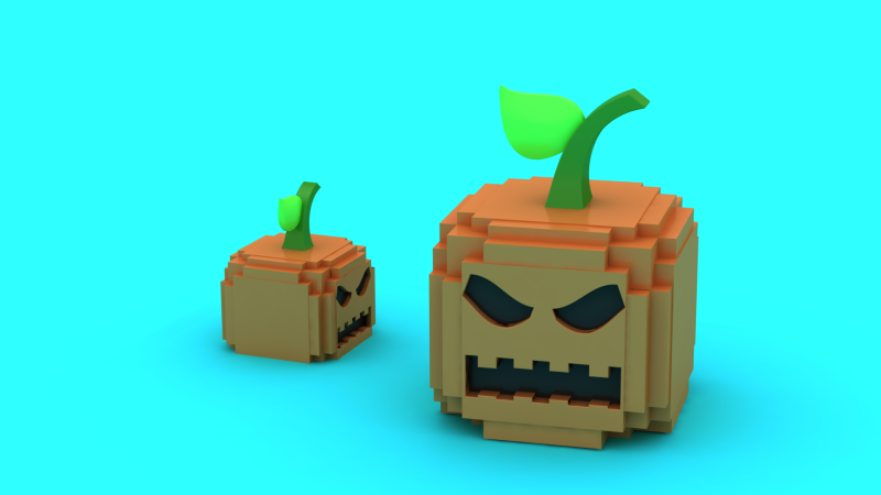 क्यूबिक कद्दू मॉन्स्टर 3डी प्रिंट करने योग्य मॉडल 3D प्रिंट मॉडल .c4d .max .obj .3ds .fbx .stl .blend 