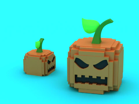 큐빅 호박 몬스터 3D 인쇄 가능 모델 3D 프린트 모델
