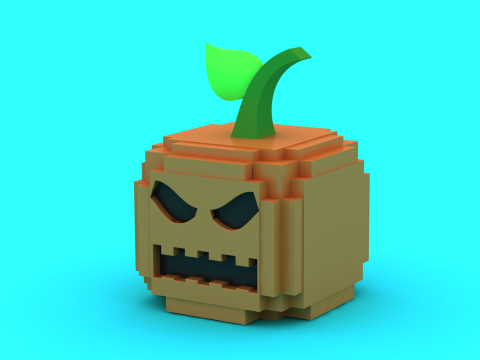 क्यूबिक कद्दू मॉन्स्टर 3डी प्रिंट करने योग्य मॉडल 3D प्रिंट मॉडल
