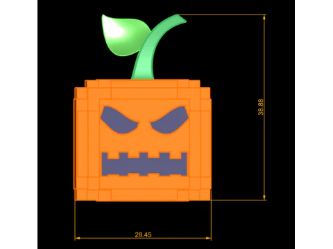 Cubic Pumpkin Monster 3D Printable model 3D Print Model