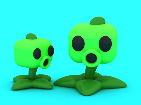 Stylizowany model zabawkowej zielonej rośliny do druku 3D Model do druku 3D