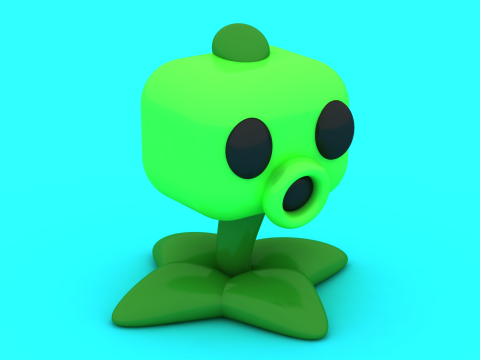 程式化绿色植物玩具 3D 可打印模型 3D 打印模型