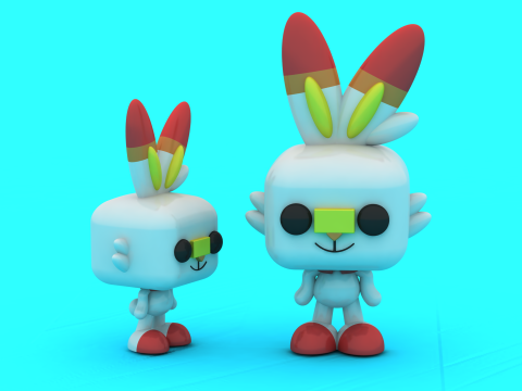 Modèle imprimable en 3D de jouet mignon Pop Bunny Modèles 3D en vedette