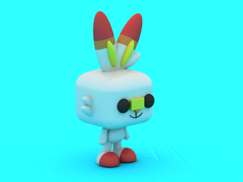 Modelo para impressão 3D de brinquedo fofo de coelho pop Modelo de Impressão 3D