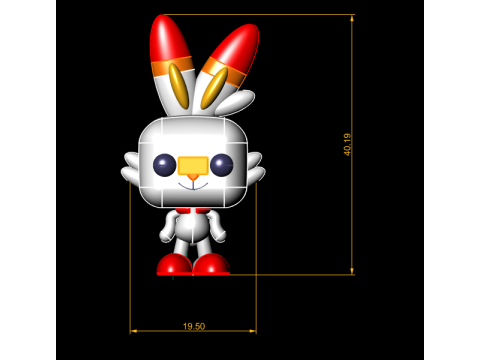 Modelo para impressão 3D de brinquedo fofo de coelho pop Modelo de Impressão 3D