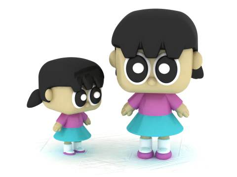 Little Kawaii Girl Figurine 3D Printable Toy Model 3D Print Model