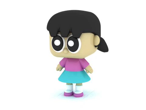 Little Kawaii Girl Figurine 3D Printable Toy Model 3D Print Model