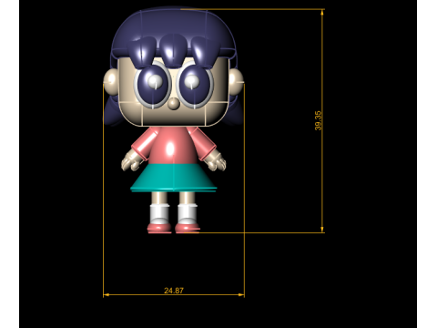 Figurine de petite fille Kawaii, modèle de jouet imprimable en 3D Modèles 3D en vedette