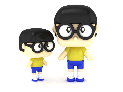 Set de juguetes imprimibles en 3D de Chibi Nerd Boy Duo Modelo de impresión 3D