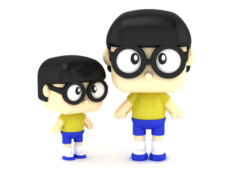 Conjunto de brinquedos para impress&atilde;o 3D Chibi Nerd Boy Duo Modelo de Impressão 3D