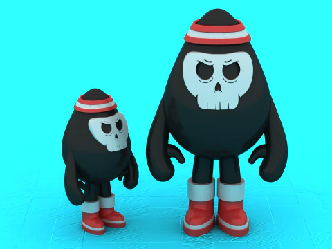 Modelo para impress&atilde;o 3D de brinquedo de personagem de bomba de desenho animado Modelo de Impressão 3D