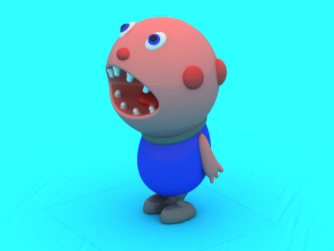 Playful Monster Duo 3D Printable Toy Model 3D Print Model