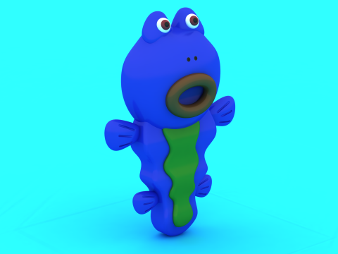 फंकी फ्रॉग टॉय डुओ 3डी प्रिंट करने योग्य कैरेक्टर सेट 3D प्रिंट मॉडल