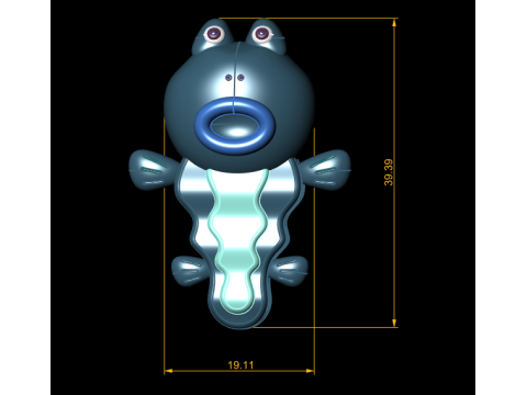 फंकी फ्रॉग टॉय डुओ 3डी प्रिंट करने योग्य कैरेक्टर सेट 3D प्रिंट मॉडल