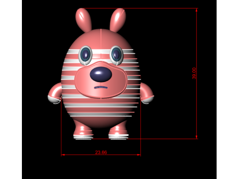 Conjunto de figuras para impressão 3D de coelhinho listrado Toy Duo Modelo de Impressão 3D