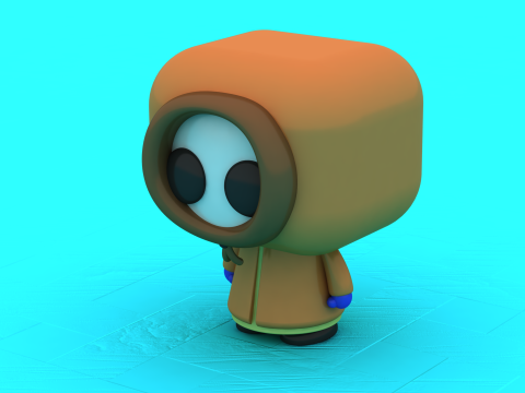 Parkstijl vinyl speelgoedfiguur met capuchon, verzamelbaar 3D-afdrukbaar model 3D printmodel