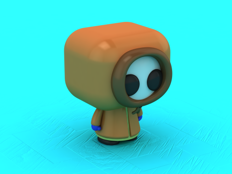 Parkstijl vinyl speelgoedfiguur met capuchon, verzamelbaar 3D-afdrukbaar model 3D printmodel