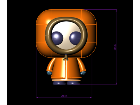 Parkstijl vinyl speelgoedfiguur met capuchon, verzamelbaar 3D-afdrukbaar model 3D printmodel