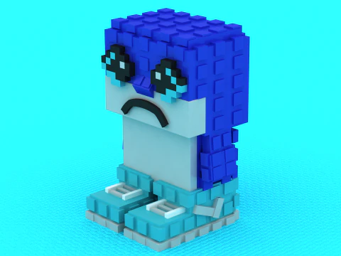 Pixel Blue Dolphin Trio 3D Printable Model 3D Print Model