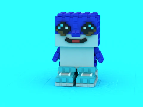 Pixel Blue Dolphin Trio 3D Printable Model 3D Print Model