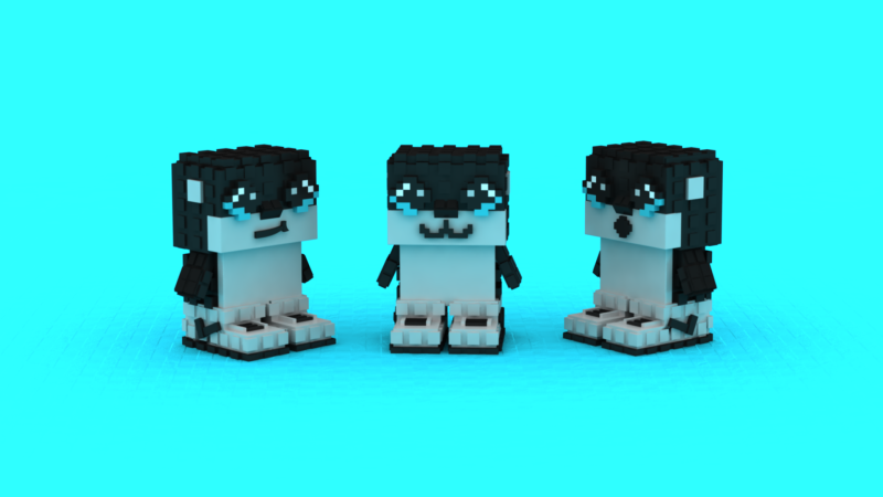 Modelo 3D para impressão Voxel Penguin Trio Modelo de Impressão 3D .c4d .max .obj .3ds .fbx .stl .blend 