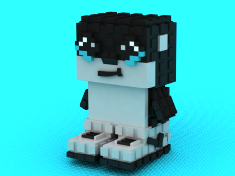 Modelo 3D para impressão Voxel Penguin Trio Modelo de Impressão 3D