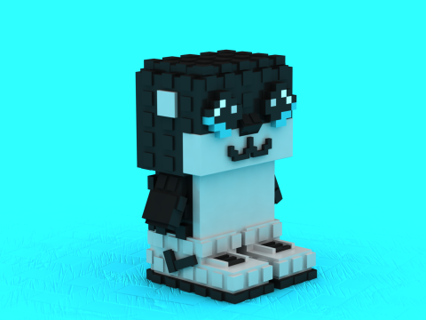 Modelo 3D para impressão Voxel Penguin Trio Modelo de Impressão 3D