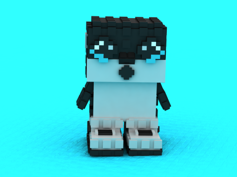 Modelo 3D para impressão Voxel Penguin Trio Modelo de Impressão 3D