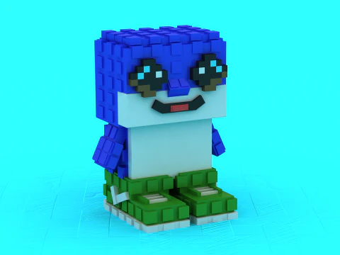 Blue Dolphin Smile Toy 3D Printable Model 3D Print Model