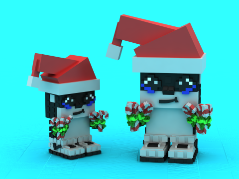 Modelo para impressão 3D de brinquedo de pinguim de Papai Noel Modelo de Impressão 3D