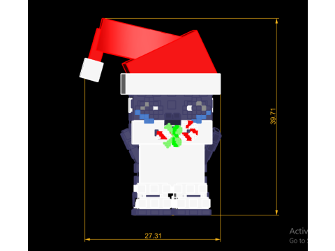 Santa Pixel Penguin 3D Printable Model 3D Print Model