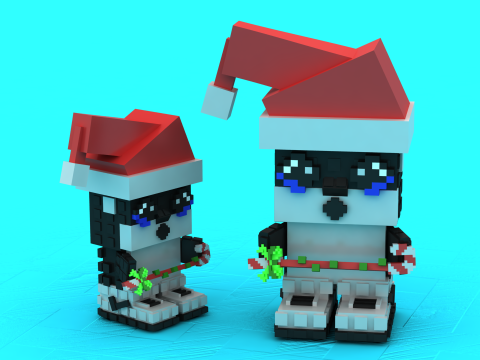 Kerstpinguïnbuddyset 3D-afdrukbare modellen 3D printmodel