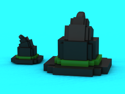 Model Cetak 3D Cyber ​​King Totem Model Cetak 3D