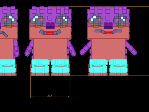 Model do druku 3D emocjonalnego Pixel Buddy Trio Model do druku 3D