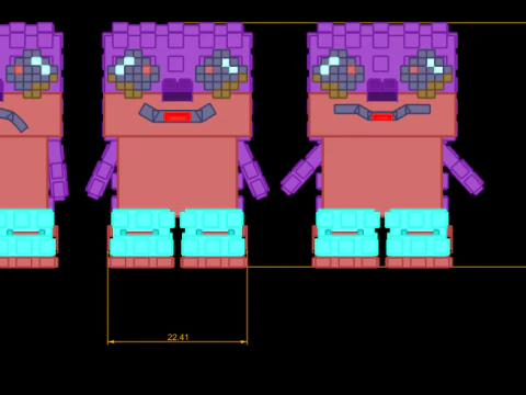 Emotional Pixel Buddy Trio 3D Printable Model 3D Print Model