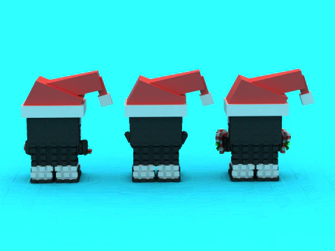 Holiday Pixel Pup Trio 3D Printable Model 3D Print Model