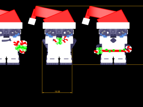 Model do druku 3D Holiday Pixel Pup Trio Model do druku 3D