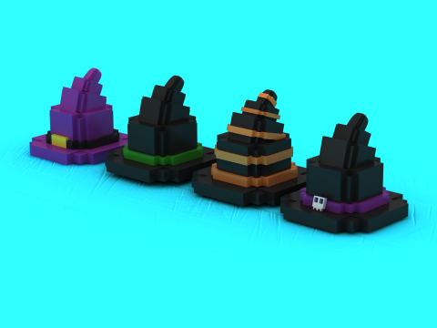 MystiBlock Wizard Hats 3D-druckbares Modellset 3D Druckmodell