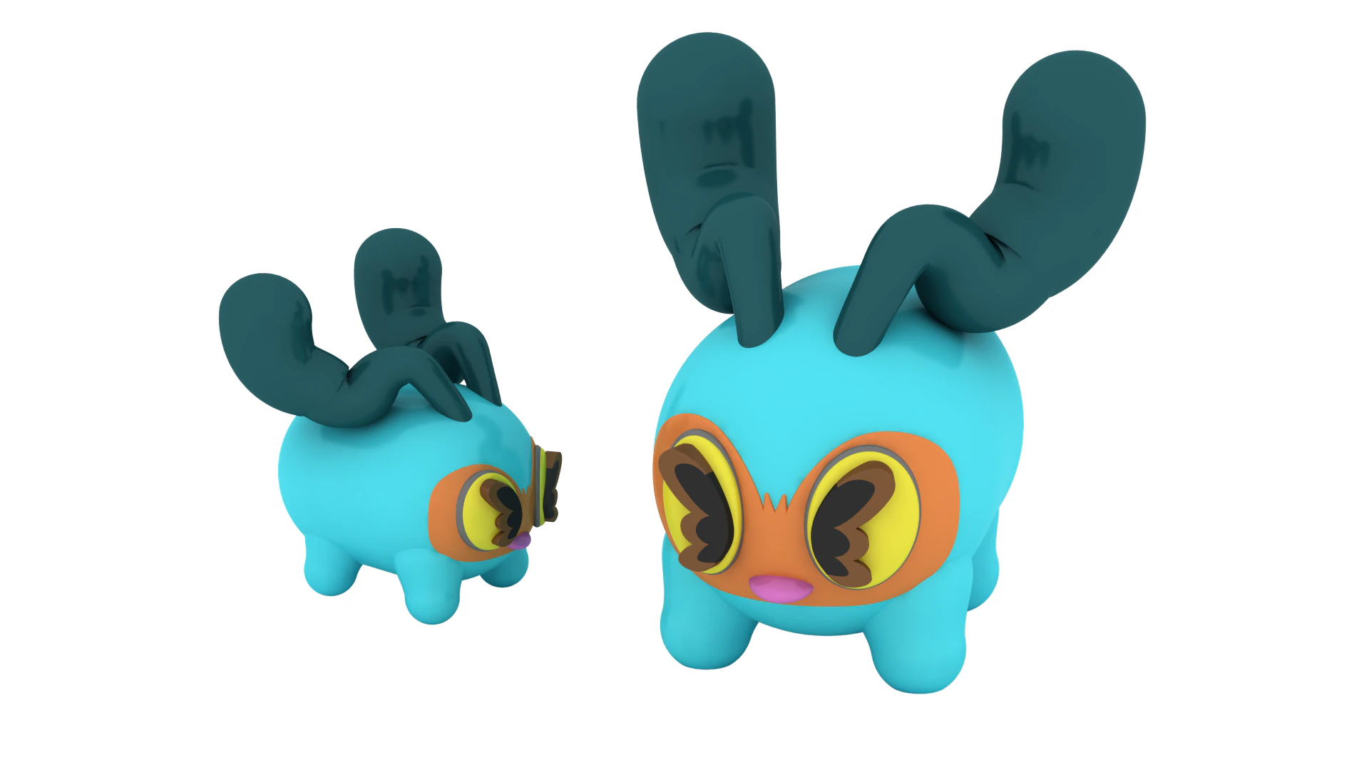 Kawaii Rabbit Toy 3D Printable Model 3D Print Model .c4d .max .obj .3ds .fbx .stl .blend
