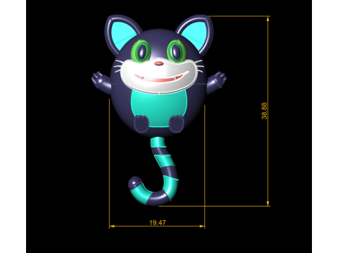 Model do druku 3D zdrowej zabawki dla kota Model do druku 3D