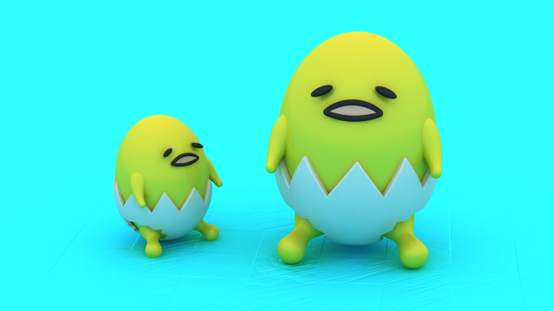 Model do druku 3D z zabawką Cute Egg Duo Model do druku 3D .c4d .max .obj .3ds .fbx .stl .blend 
