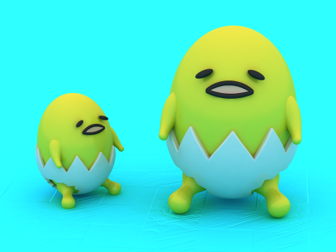 Niedliches Eier-Duo-Spielzeug, 3D-druckbares Modell 3D Druckmodell