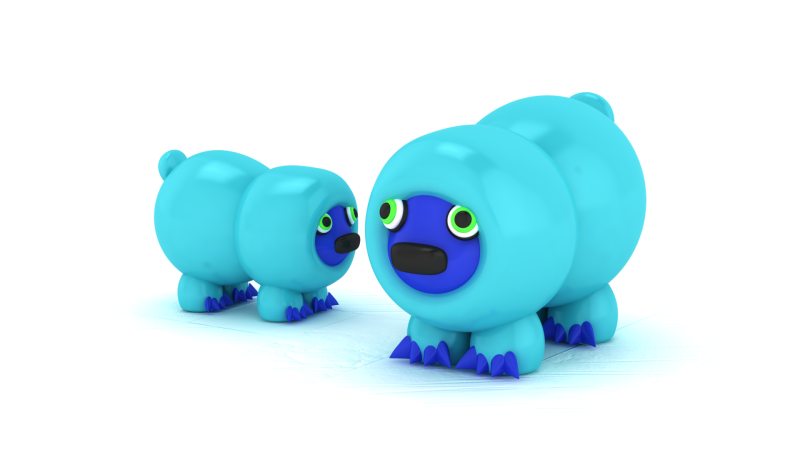 Model do druku 3D z zabawkowym niebieskim ślimakiem Model do druku 3D .c4d .max .obj .3ds .fbx .stl .blend 