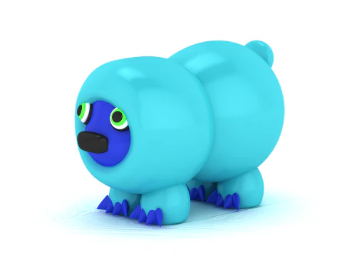 Cute Blue Snail Toy 3D Printable Model 3D Print Model