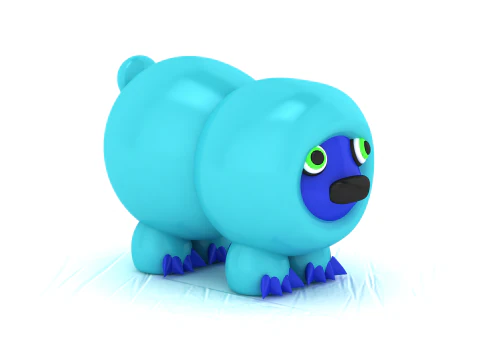 Cute Blue Snail Toy 3D Printable Model 3D Print Model