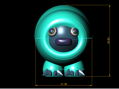 Model do druku 3D z zabawkowym niebieskim ślimakiem Model do druku 3D