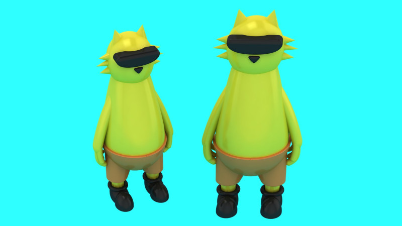 Kot z zabawką VR Model do druku 3D Model do druku 3D .c4d .max .obj .3ds .fbx .stl .blend 