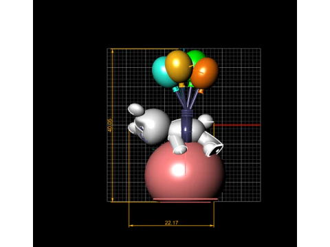 Bear with Balloon Toy 3D Printable Model 3D Print Model