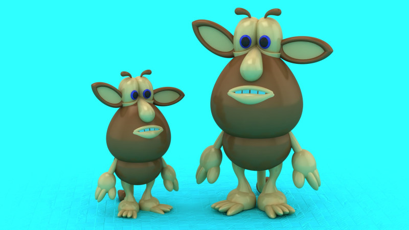 Brązowy model zabawki Booba 2 do druku 3D Model do druku 3D .c4d .max .obj .3ds .fbx .stl .blend 